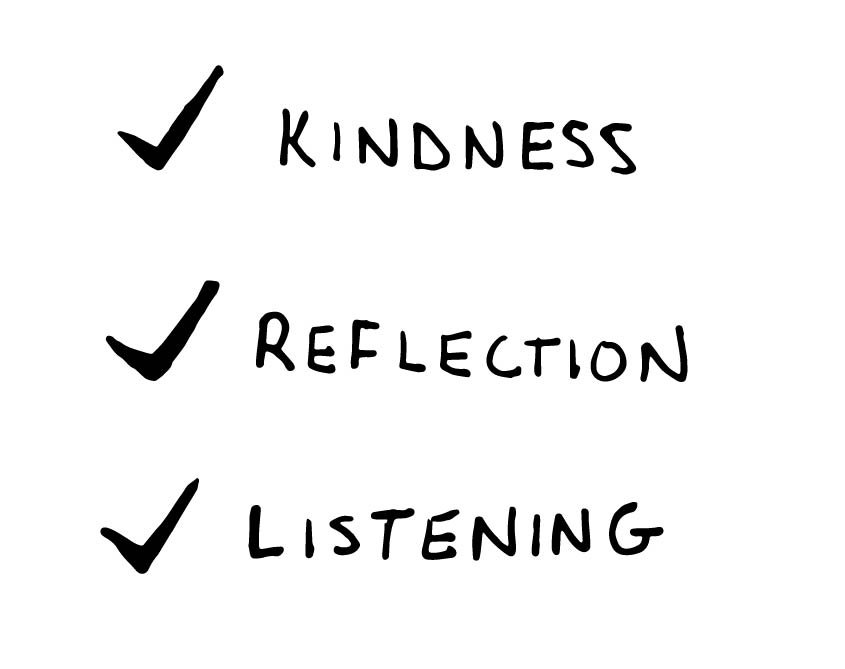 kindess, reflection, listening