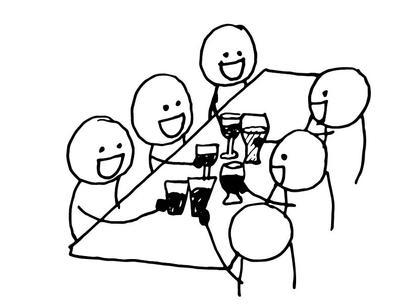 group getting drinks together